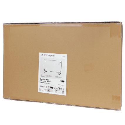 ZEVENTI - Nutikas seinale paigaldatav elektriline otseküte/konvektor LCD-ekraaniga 1000/2000W/230V Wi-Fi valge