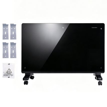 ZEVENTI - Nutikas seinale paigaldatav elektriline otseküte/konvektor koos LCD-ekraaniga 1000/2000W/230V Wi-Fi must