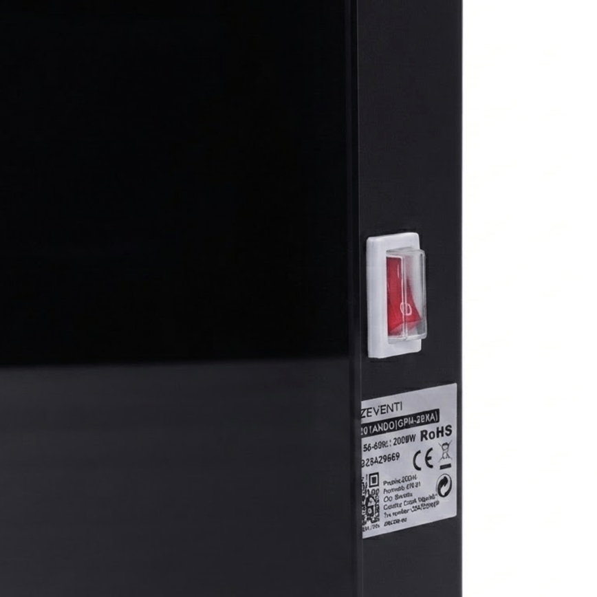 ZEVENTI - Nutikas seinale paigaldatav elektriline otseküte/konvektor koos LCD-ekraaniga 1000/2000W/230V Wi-Fi must