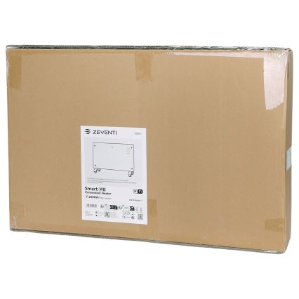 ZEVENTI - Nutikas seinale paigaldatav elektriline otseküte/konvektor koos LCD-ekraaniga 1000/2000W/230V Wi-Fi must
