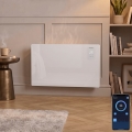 ZEVENTI - Nutikas seinale paigaldatav elektriline otseküte/konvektor LCD-ekraaniga 1000/2000W/230V Wi-Fi valge
