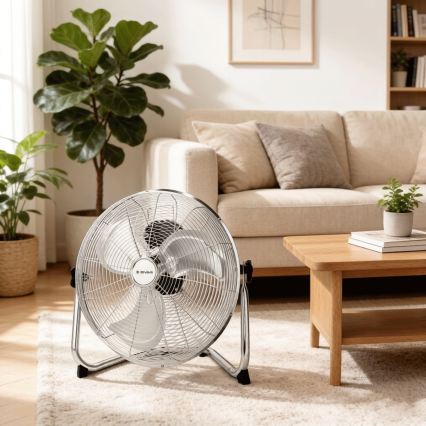 ZEVENTI - Põrandatuuluti FLOW 60W/230V 44,5 cm läikiv kroom