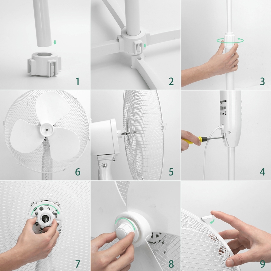 ZEVENTI - Põrandaventilaator FLOW 40W/230V valge