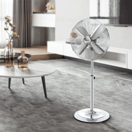 ZEVENTI - Põrandaventilaator FLOW 50W/230V 125 cm läikiv kroom
