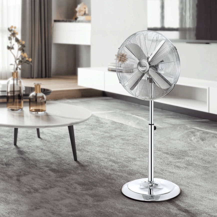 ZEVENTI - Põrandaventilaator FLOW 50W/230V 125 cm läikiv kroom
