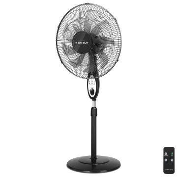 ZEVENTI - Põrandaventilaator FLOW 55W/230V 130 cm must + kaugjuhtimispult