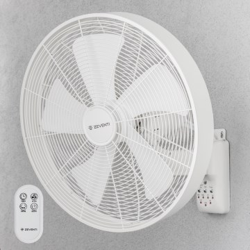 ZEVENTI - seinakinnitusega ventilaator FREEZE 50W/230V läbimõõduga 45 cm valge + kaugjuhtimispult