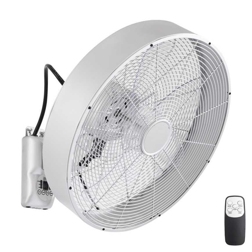 ZEVENTI - Seinale kinnitatav ventilaator FANNY 50W/230V, läbimõõt 45 cm, mattkroom + kaugjuhtimispult