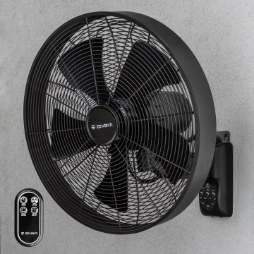 ZEVENTI - seinale kinnitatav ventilaator FREEZE 50W/230V Ø 45 cm must + kaugjuhtimispult
