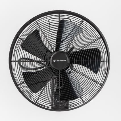 ZEVENTI - seinale kinnitatav ventilaator FREEZE 50W/230V Ø 45 cm must + kaugjuhtimispult
