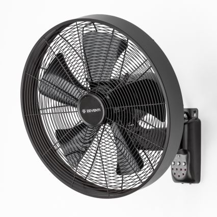 ZEVENTI - seinale kinnitatav ventilaator FREEZE 50W/230V Ø 45 cm must + kaugjuhtimispult