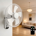 ZEVENTI - Seinale paigaldatav ventilaator FANNY 45W/230V, Ø 41 cm, valge + kaugjuhtimispult