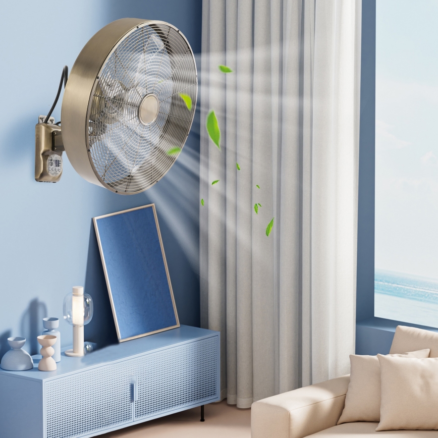 ZEVENTI - Seinale paigaldatav ventilaator FANNY 50 W/230 V pronks + kaugjuhtimispult