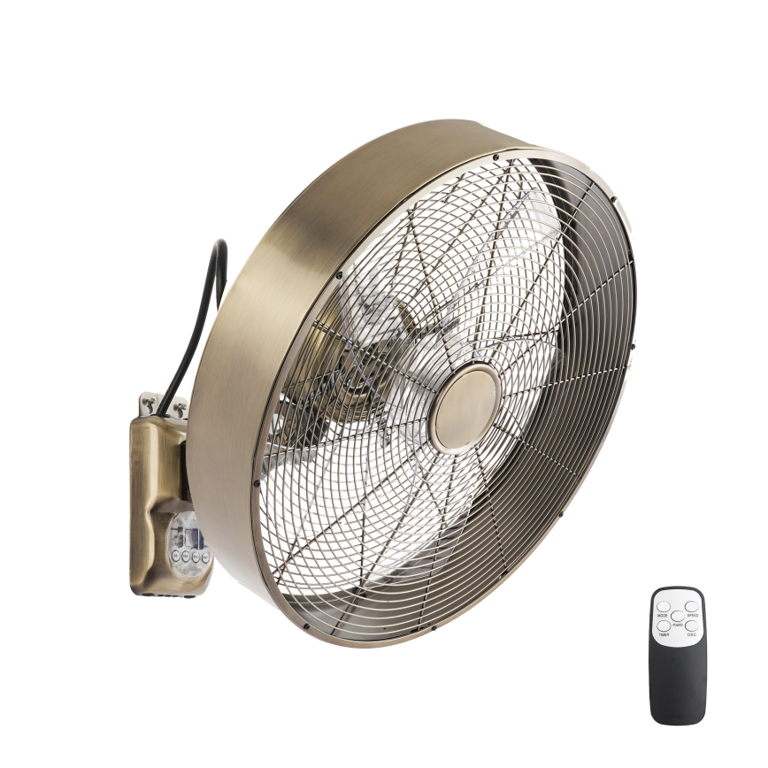 ZEVENTI - Seinale paigaldatav ventilaator FANNY 50 W/230 V pronks + kaugjuhtimispult