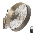 ZEVENTI - Seinale paigaldatav ventilaator FANNY 50W/230V, läbimõõt 45 cm, pronksviimistlus + kaugjuhtimispult