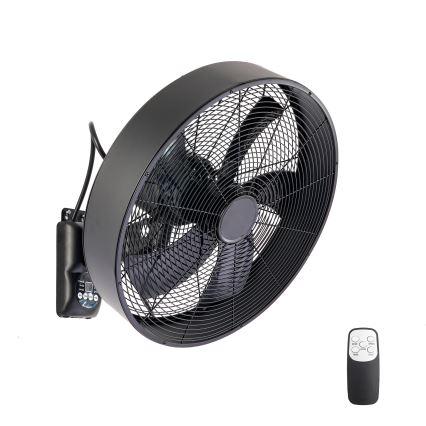 ZEVENTI - Seinale paigaldatav ventilaator FANNY 50W/230V must + kaugjuhtimispult