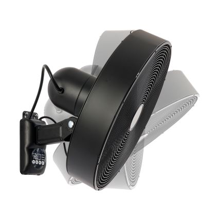 ZEVENTI - Seinale paigaldatav ventilaator FANNY 50W/230V must + kaugjuhtimispult