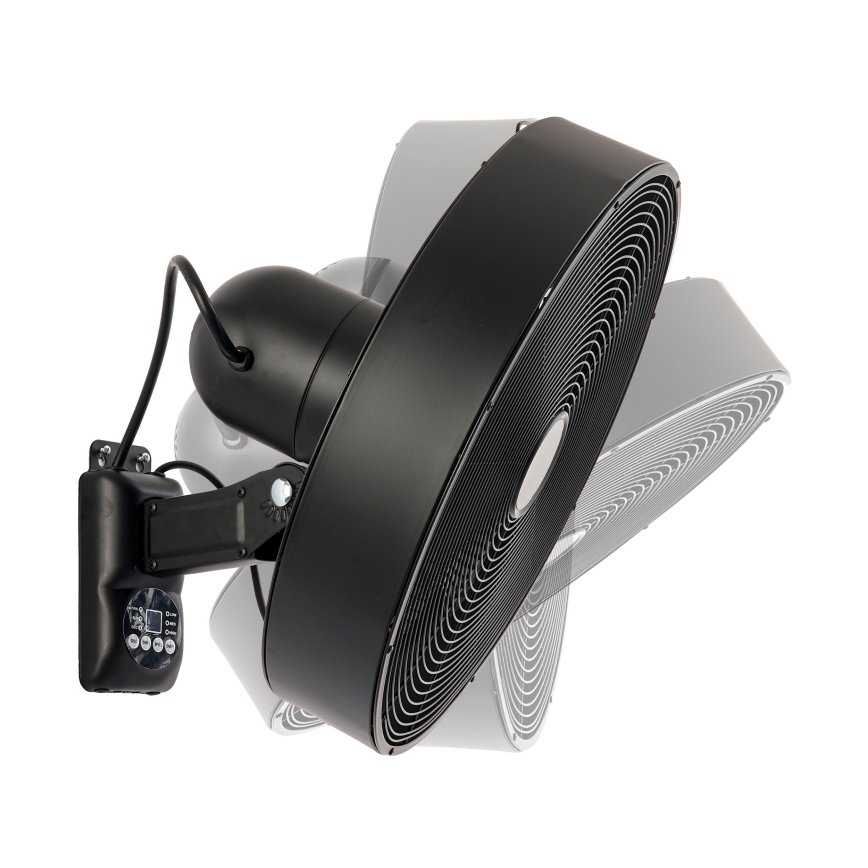 ZEVENTI - Seinale paigaldatav ventilaator FANNY 50W/230V must + kaugjuhtimispult