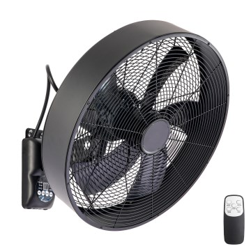 ZEVENTI - Seinale paigaldatav ventilaator FANNY 50W/230V, Ø 45 cm, must + kaugjuhtimispult