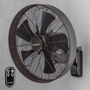 ZEVENTI - seinale paigaldatav ventilaator FREEZE 50W/230V läbimõõduga 45 cm must/pruun + kaugjuhtimispult