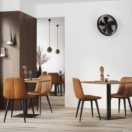 ZEVENTI - seinale paigaldatav ventilaator FREEZE 50W/230V läbimõõduga 45 cm must/pruun + kaugjuhtimispult