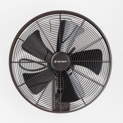 ZEVENTI - seinale paigaldatav ventilaator FREEZE 50W/230V läbimõõduga 45 cm must/pruun + kaugjuhtimispult
