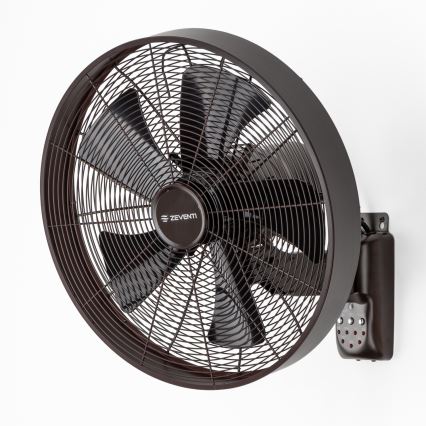 ZEVENTI - seinale paigaldatav ventilaator FREEZE 50W/230V läbimõõduga 45 cm must/pruun + kaugjuhtimispult