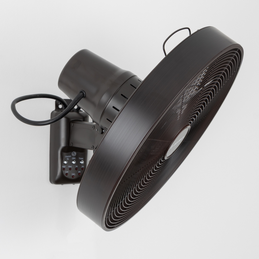 ZEVENTI - seinale paigaldatav ventilaator FREEZE 50W/230V läbimõõduga 45 cm must/pruun + kaugjuhtimispult