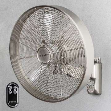 ZEVENTI - Seinale paigaldatav ventilaator FREEZE 50W/230V, Ø 45 cm, mati kroom + kaugjuhtimispult