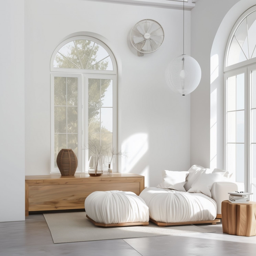 ZEVENTI - Seinale paigaldatav ventilaator FREEZE 50W/230V Ø 45 cm valge + kaugjuhtimispult