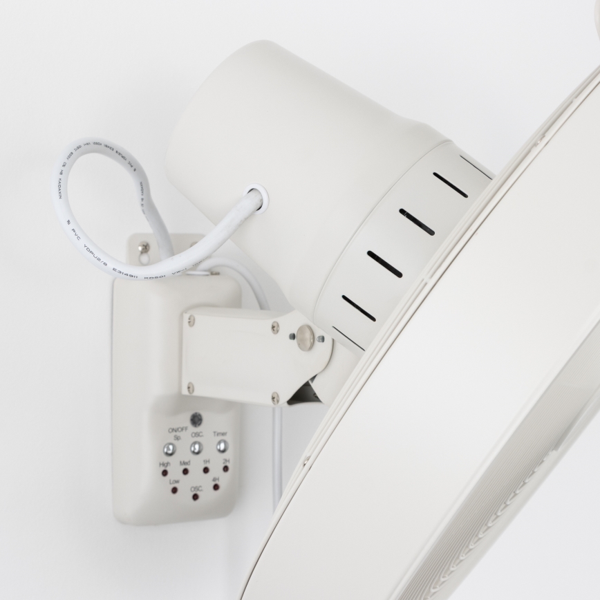 ZEVENTI - Seinale paigaldatav ventilaator FREEZE 50W/230V Ø 45 cm valge + kaugjuhtimispult