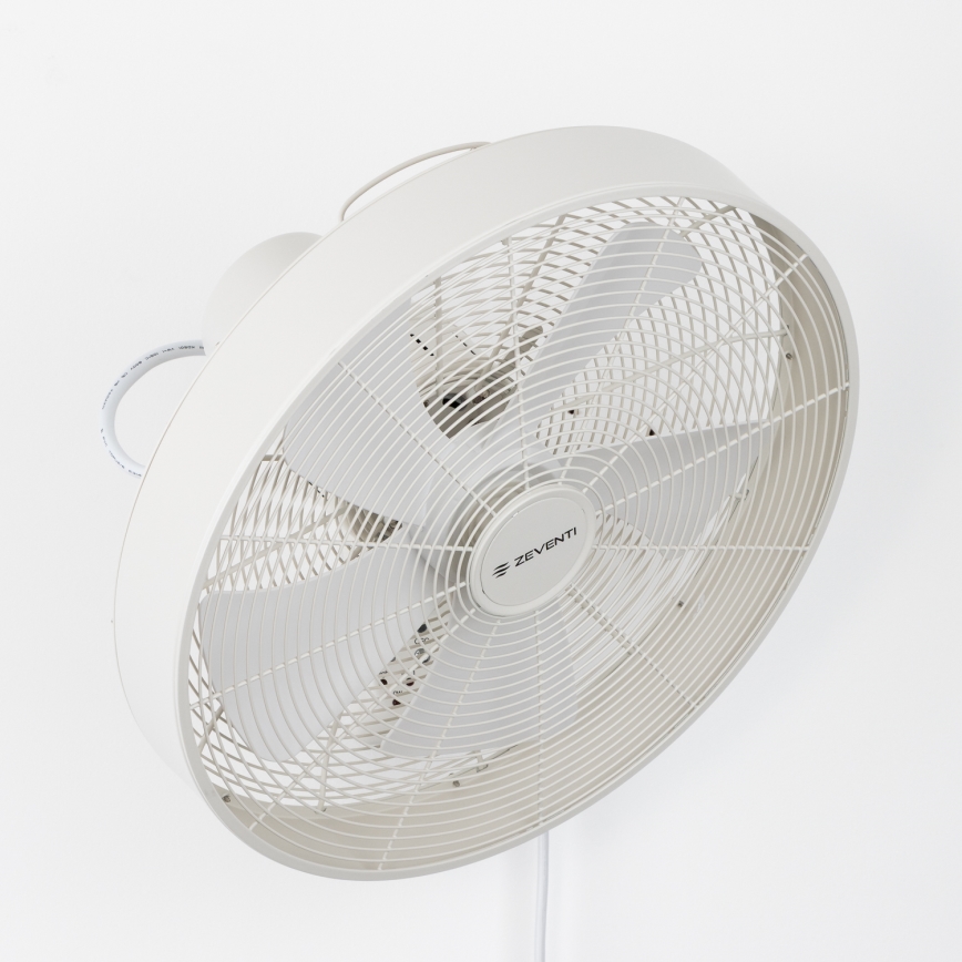 ZEVENTI - Seinale paigaldatav ventilaator FREEZE 50W/230V Ø 45 cm valge + kaugjuhtimispult
