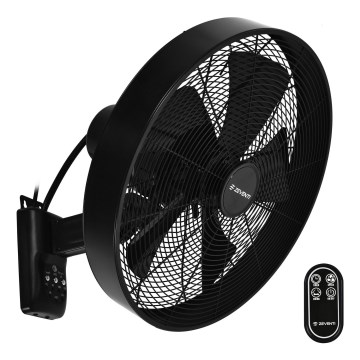ZEVENTI - Seinaventilaator FREEZE 50W/230V d. 40 cm must + kaugjuhtimispult