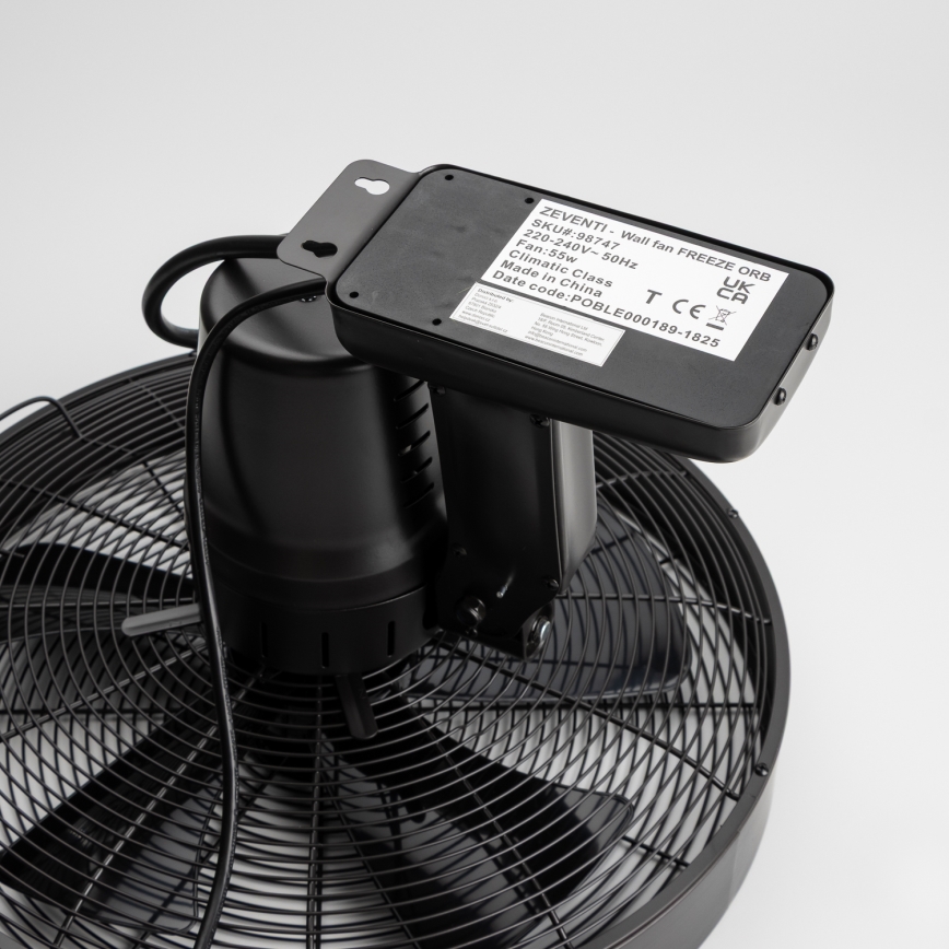 ZEVENTI - Seinaventilaator FREEZE 50W/230V d. 40 cm must + kaugjuhtimispult
