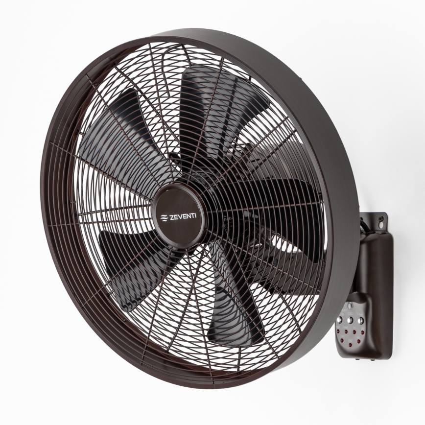 ZEVENTI - Seinaventilaator FREEZE 50W/230V d. 40 cm must/pruun + kaugjuhtimispult