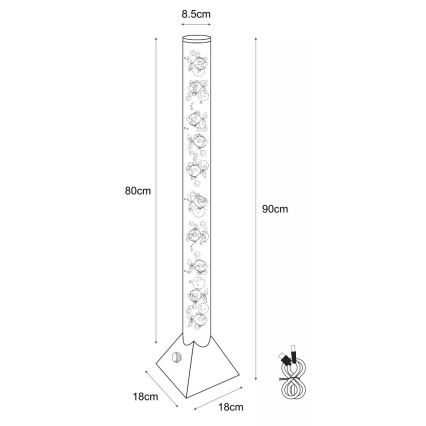 Zuma Line - LED RGB Põrandalamp LED/3,6W/5V