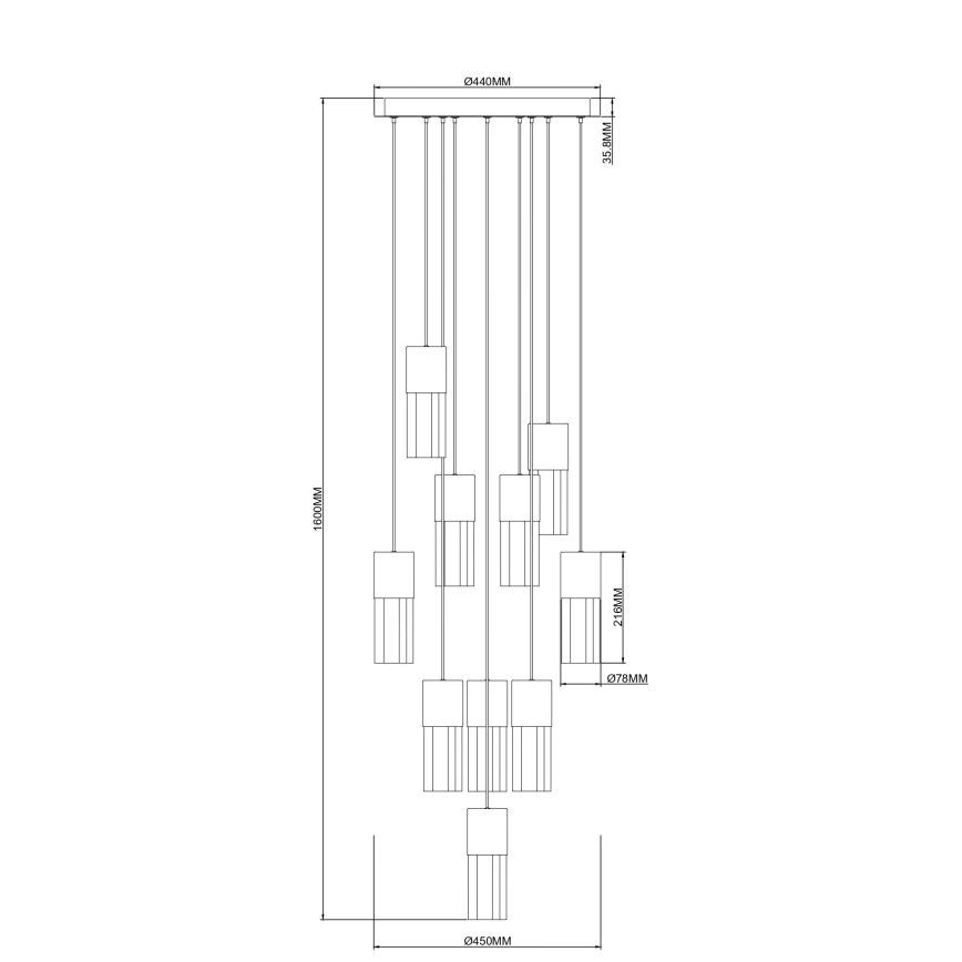 Zuma Line - LED-lühter kaablil LED/50W/230V kuldne
