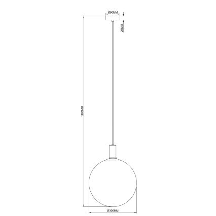 Zuma Line - Kaabliga rippvalgusti 1xE27/25W/230V läbimõõt 30 cm kuldne/must
