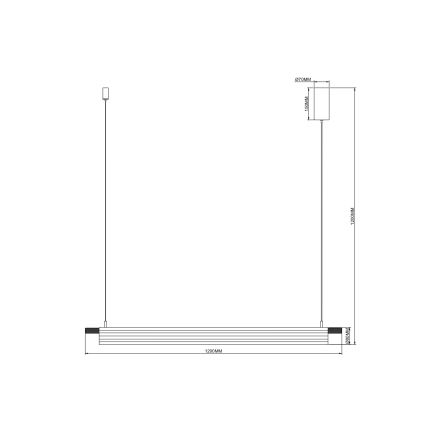 Zuma Line - rippvalgusti kaablil LED/14W/230V kuldne