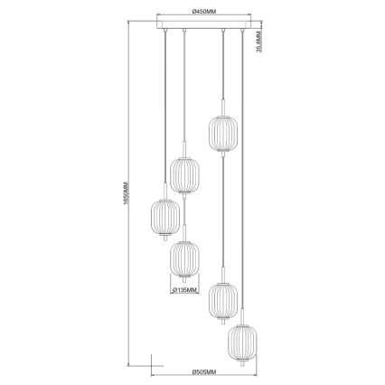 Zuma Line - LED-rippvalgusti riputuskaabliga LED/34W/230V, läbimõõt 50,5 cm, kuldne