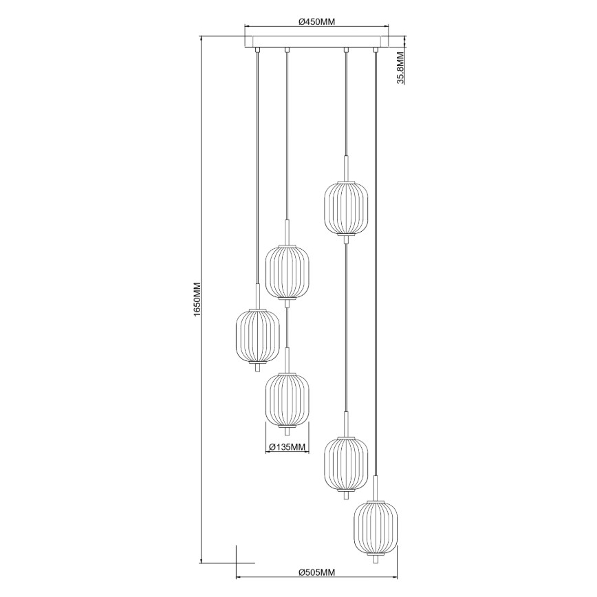 Zuma Line - LED-rippvalgusti riputuskaabliga LED/34W/230V, läbimõõt 50,5 cm, kuldne