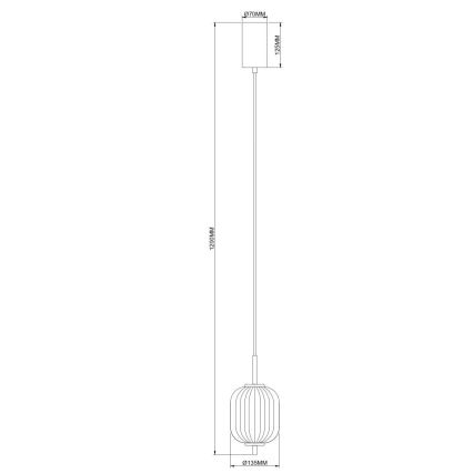 Zuma Line - LED-rippvalgusti kaablil LED/6,5W/230V, läbimõõt 13 cm, kuldne