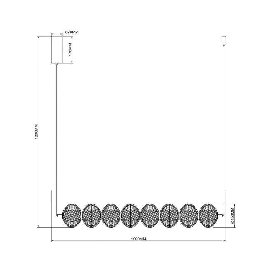 Zuma Line - LED-lühter kaablil LED/50W/230V kuldne