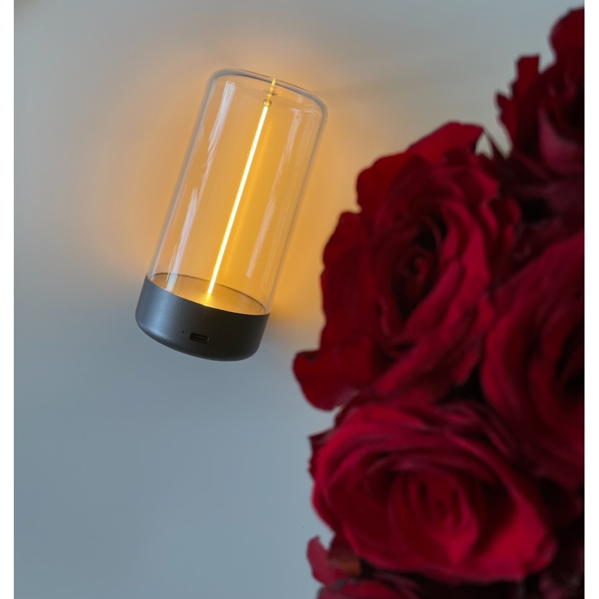Zuma Line - LED Hämardatav laetav laualamp LED/0,5W/230V must IP54