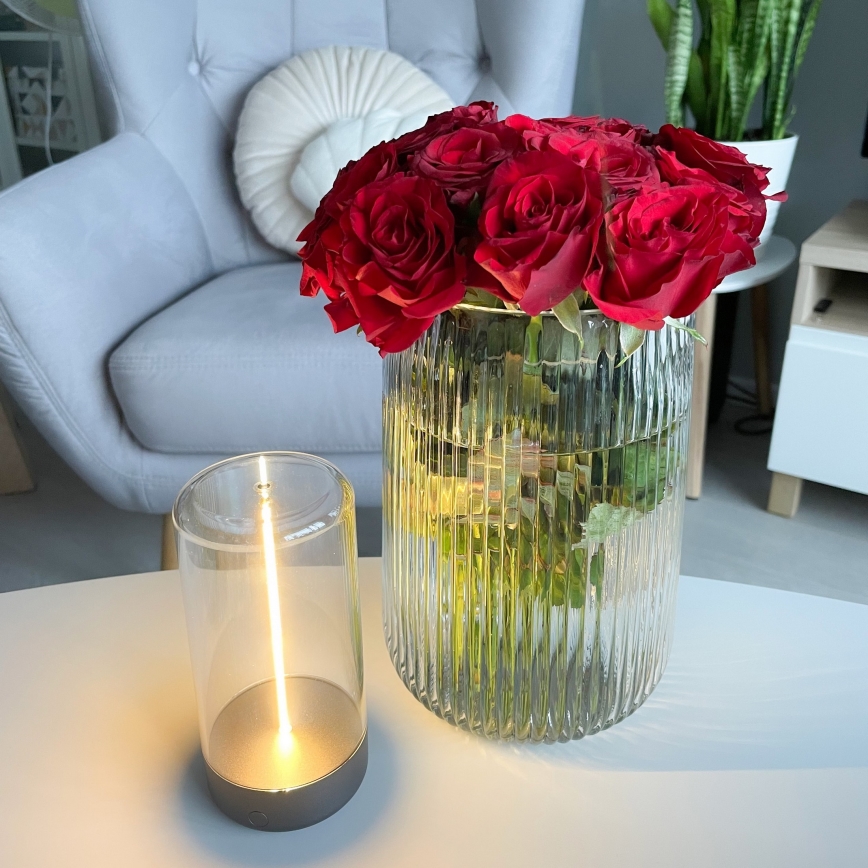 Zuma Line - LED Hämardatav laetav laualamp LED/0,5W/230V must IP54