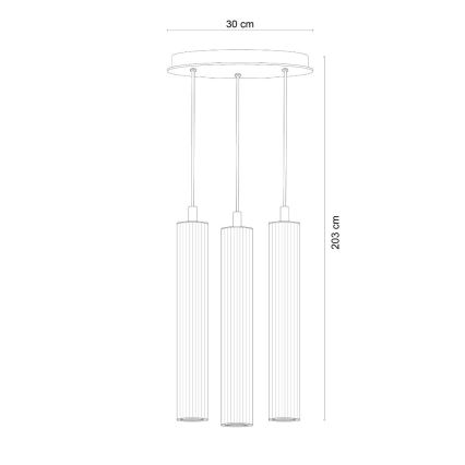 Zuma Line - Kaabliga rippvalgusti 3xE14/7W/230V, kuldne