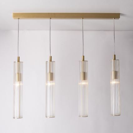 Zuma Line - kaabliga riputatav laelühter 4xE14/7W/230V kuldne