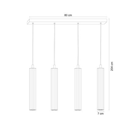 Zuma Line - kaabliga riputatav laelühter 4xE14/7W/230V kuldne