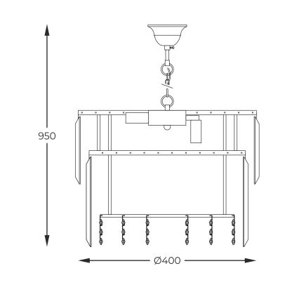 Zuma Line - Lühter 8xE14/40W/230V d. 40 cm kuldne