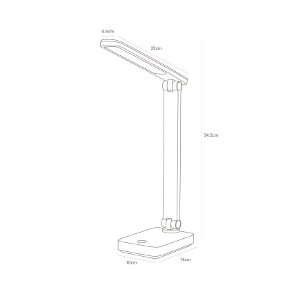 Zuma Line - LED Laetav laualamp LED/8W/1200 mAh 3000/4500/6000K CRI 90 must